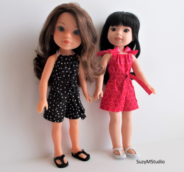 Pillowcase and Halter Romper for 14 and 14.5 dolls suzymstudio