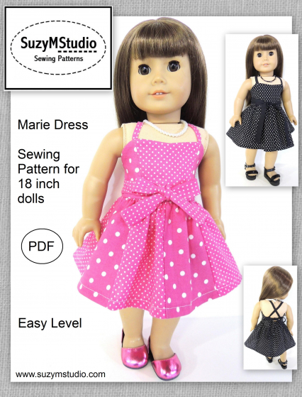 Marie Dress Sewing Pattern for 18 inch dolls
