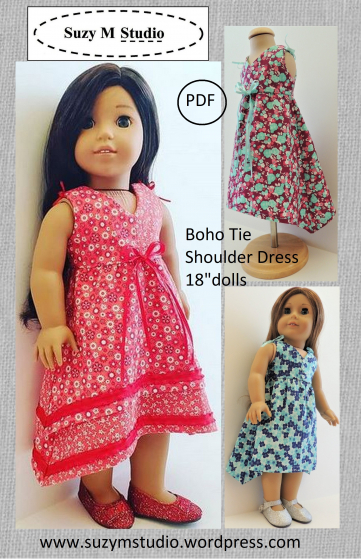 Boho Tie Shoulder Dress Pattern SuzyMStudio