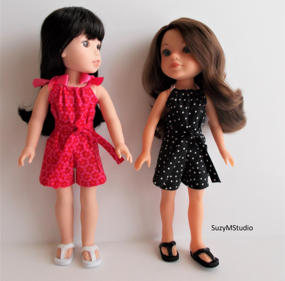 Pillowcase and Halter Romper for 14 and 14.5 dolls suzymstudio