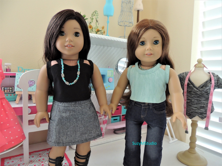 Suzette Dress and Top Pattern designed to fit 18" Doll such as American Girl - S