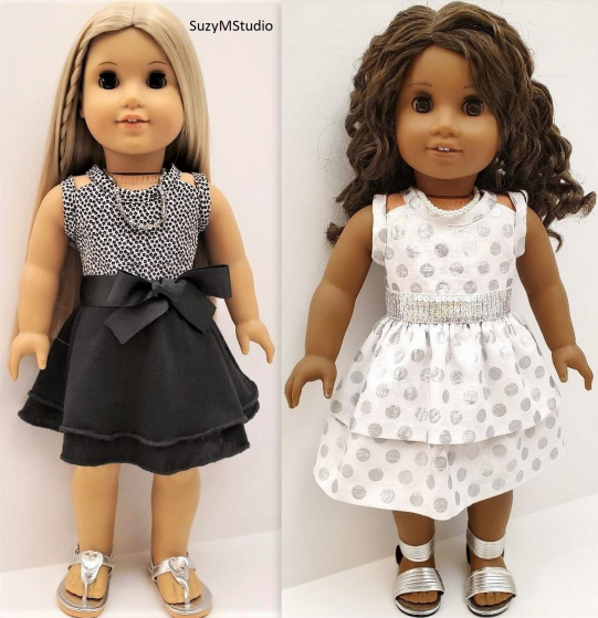Suzette Dress and Top Pattern designed to fit 18" Doll such as American Girl - S