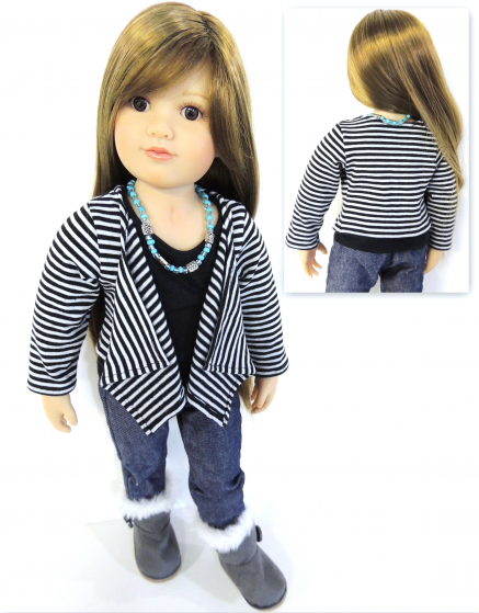 Cascade Jacket and Vest-Slim 18 inch dolls Sewing Pattern
