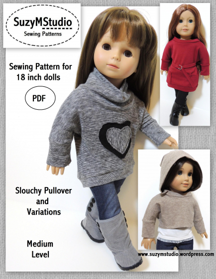Slouchy Pullover and Variations-18 inch dolls pattern