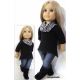 Asymmetrical T-shirt pattern for 18 inch dolls-SuzyMStudio