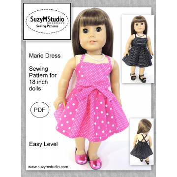 Marie Dress Sewing Pattern for 18 inch dolls
