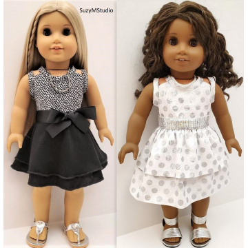 Suzette Dress and Top Pattern designed to fit 18" Doll such as American Girl - S