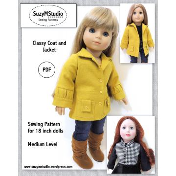 Classy Coat and Jacket - 18 inch doll Pattern