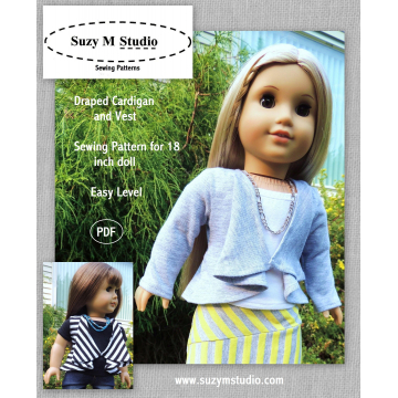 Draped Cardigan and Vest - Sewing Pattern for 18 inch dolls