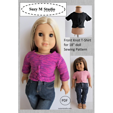 Front Knot T-Shirt for 18" doll